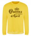 Світшот April Queen Сонячно жовтий фото