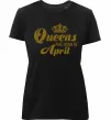 Женская премиум футболка April Queen Черный фото