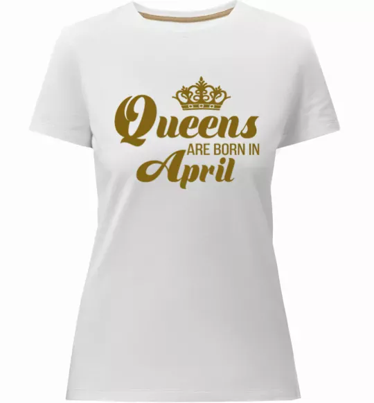 Женская премиум футболка April Queen Белый фото