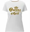 Женская премиум футболка April Queen Белый фото