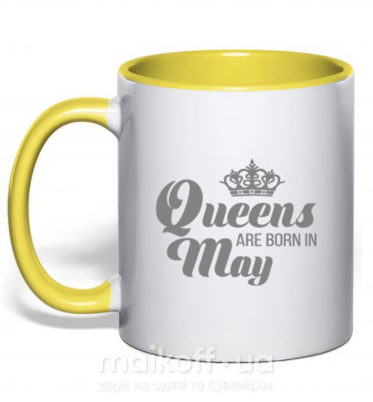 Чашка з кольоровою ручкою May Queen Сонячно жовтий фото