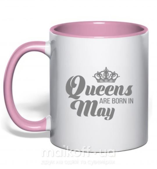 Чашка з кольоровою ручкою May Queen Ніжно рожевий фото