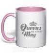 Чашка з кольоровою ручкою May Queen Ніжно рожевий фото