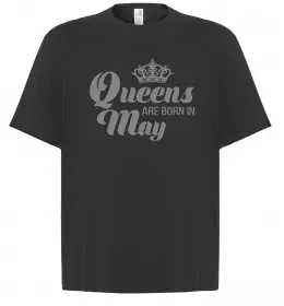 Футболка Оверсайз Queens are born in August Черный фото Футболка Оверсайз Queens are born in August Черный фото