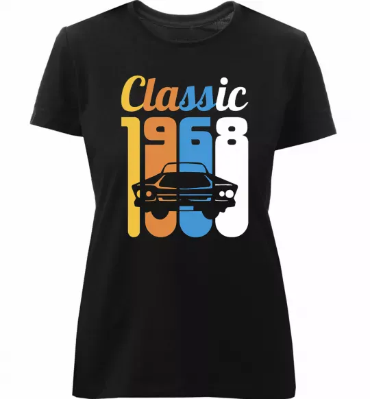 Жіноча преміум футболка Classic 1968 Чорний фото