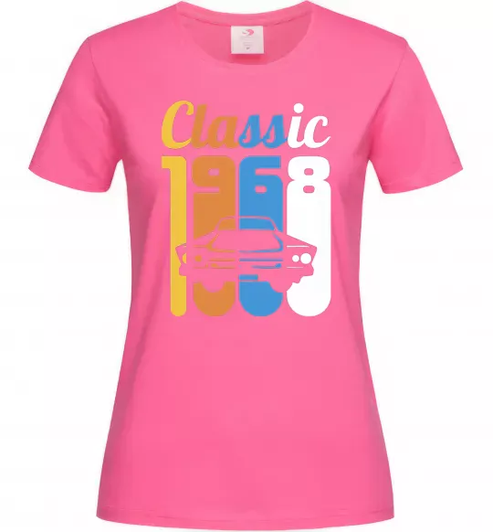 Женская футболка Classic 1968 Ярко-розовый фото