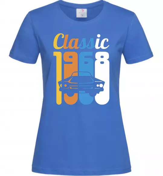 Женская футболка Classic 1968 Ярко-синий фото