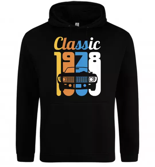Мужская толстовка (худи) Classic 1978 Черный фото