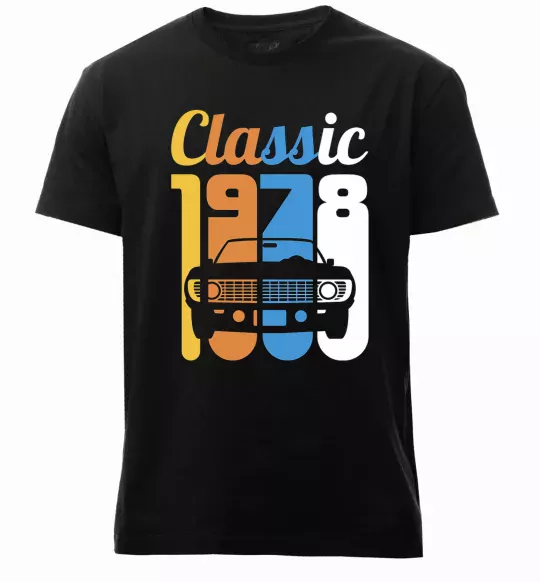 Мужская премиум футболка Classic 1978 Черный фото