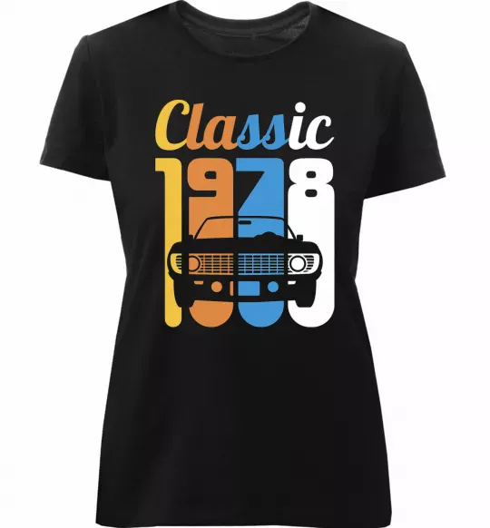 Женская премиум футболка Classic 1978 Черный фото