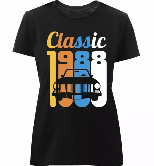 Женская премиум футболка Classic 1988 Черный фото