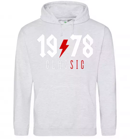 Женская толстовка (худи) 1978 Classic Серый меланж фото