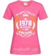Жіноча футболка June 1978 40 years of being Awesome Яскраво-рожевий фото