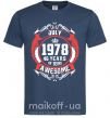 Чоловіча футболка July 1978 40 years of being Awesome Темно-синій фото