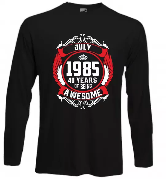 Лонгслив July 1985 40 years of being Awesome Черный фото