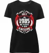 Жіноча преміум футболка July 1985 40 years of being Awesome Чорний фото