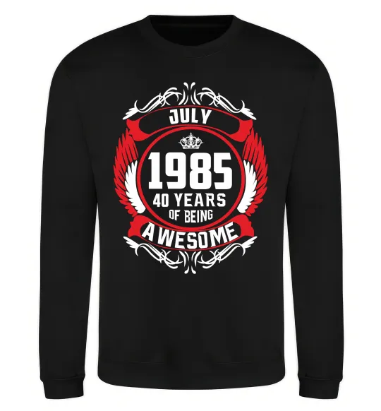 Світшот July 1985 40 years of being Awesome Чорний фото