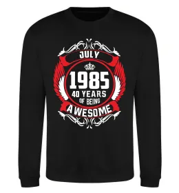 Світшот July 1985 40 years of being Awesome Чорний фото
