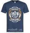 Чоловіча футболка August 1978 40 years of being Awesome Темно-синій фото