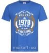 Мужская футболка August 1978 40 years of being Awesome Ярко-синий фото