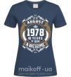 Жіноча футболка August 1978 40 years of being Awesome Темно-синій фото