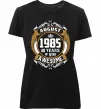 Женская премиум футболка August 1985 40 years of being Awesome Черный фото