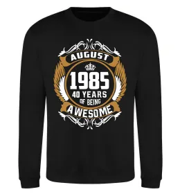 Свитшот August 1985 40 years of being Awesome Черный фото
