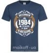 Чоловіча футболка December 1984 40 years of being Awesome Темно-синій фото