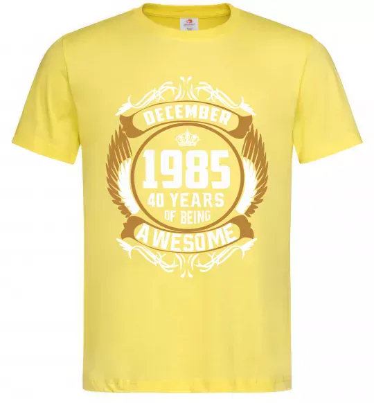 Мужская футболка December 1985 40 years of being Awesome Лимонный фото