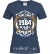 Жіноча футболка December 1984 40 years of being Awesome Темно-синій фото
