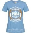 Жіноча футболка December 1984 40 years of being Awesome Блакитний фото