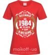 Женская футболка December 1984 40 years of being Awesome Красный фото