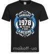 Мужская футболка January 1978 40 years of being Awesome Черный фото
