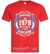 Мужская футболка January 1978 40 years of being Awesome Красный фото