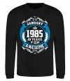 Свитшот January 1985 40 years of being Awesome Черный фото