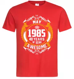 Мужская футболка May 1985 40 years of being Awesome Красный фото