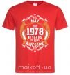 Мужская футболка May 1978 40 years of being Awesome Красный фото