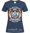 Жіноча футболка May 1978 40 years of being Awesome Темно-синій фото