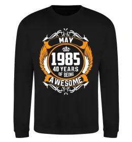 Світшот May 1985 40 years of being Awesome Чорний фото