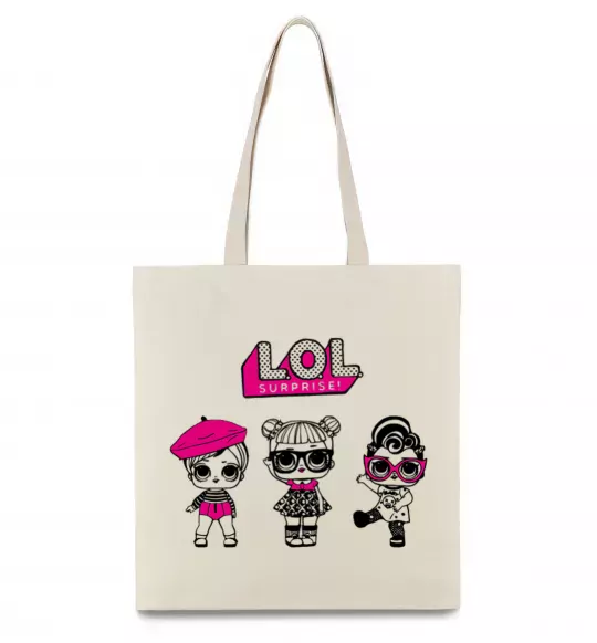Эко-сумка Lol surprise три ляльки Бежевый фото