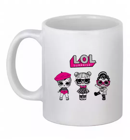 Чашка керамическая Lol surprise три ляльки Белый фото