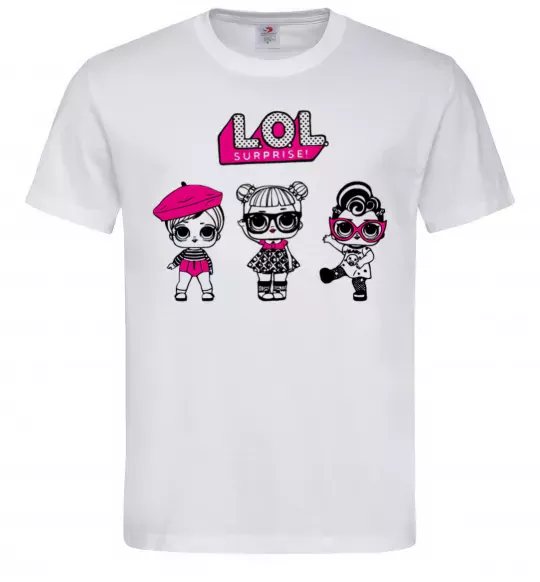 Чоловіча футболка Lol surprise три ляльки Білий фото