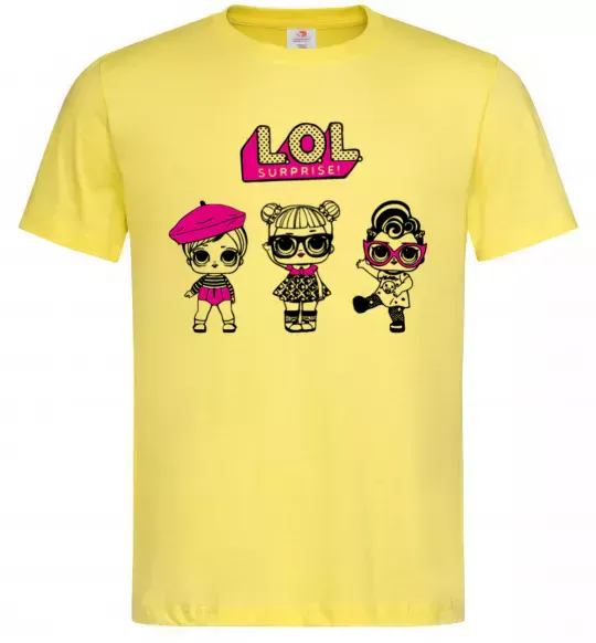 Чоловіча футболка Lol surprise три ляльки Лимонний фото