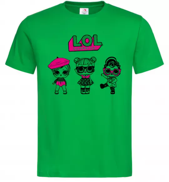 Чоловіча футболка Lol surprise три ляльки Зелений фото