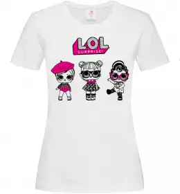 Женская футболка Lol surprise три ляльки Белый фото