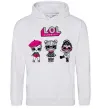 Чоловіча толстовка (худі) Lol surprise три ляльки Сірий меланж фото
