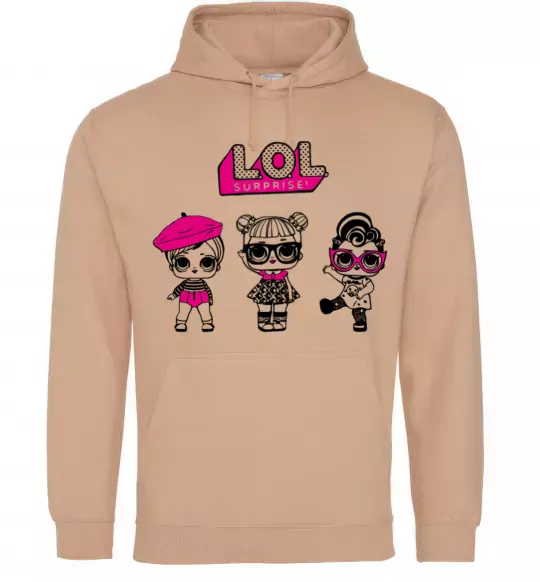 Жіноча толстовка (худі) Lol surprise три ляльки Пісочний фото
