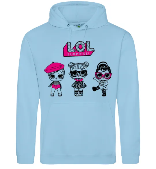 Женская толстовка (худи) Lol surprise три ляльки Голубой фото
