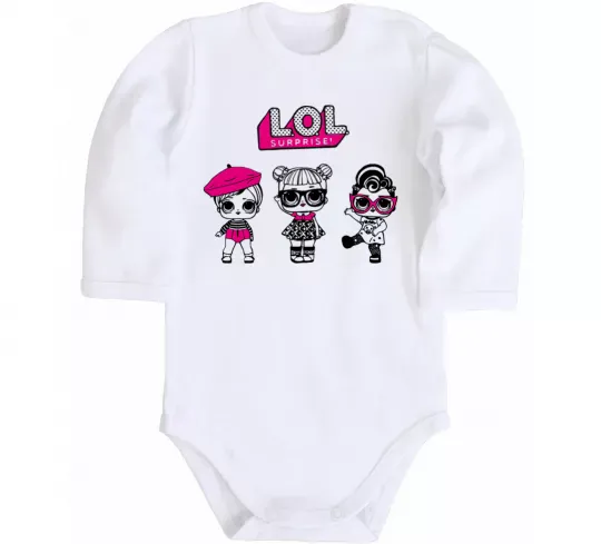 Детский боди Lol surprise три ляльки Белый фото