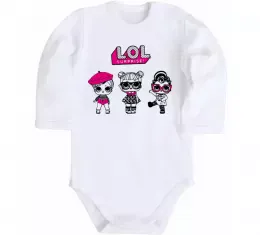 Дитячий бодік Lol surprise три ляльки Білий фото
